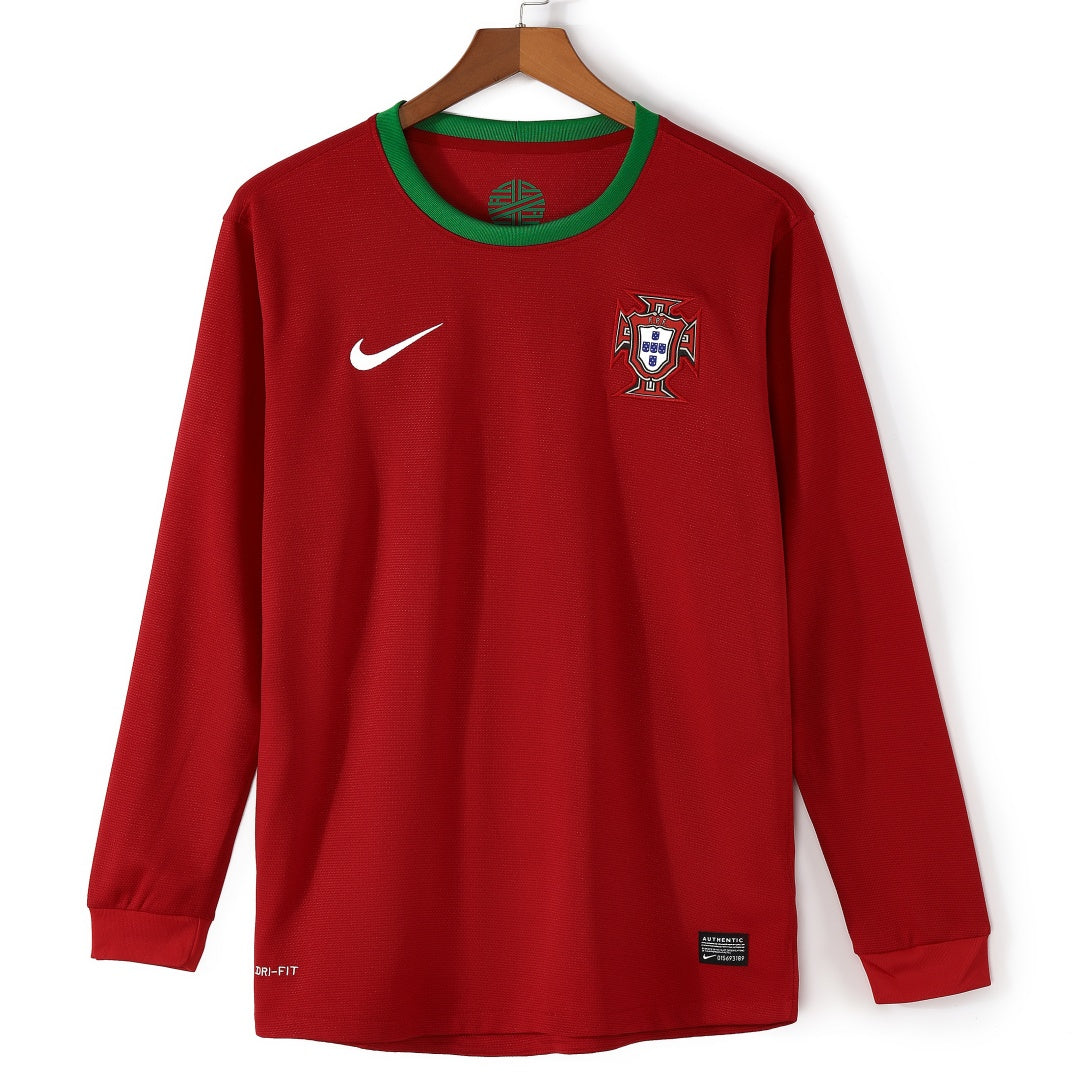 2012 Portugal Domicile maillot Retro Manches Longues