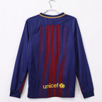 2017-2018 Maillot Barcelone Domicile Rétro  Manches Longues